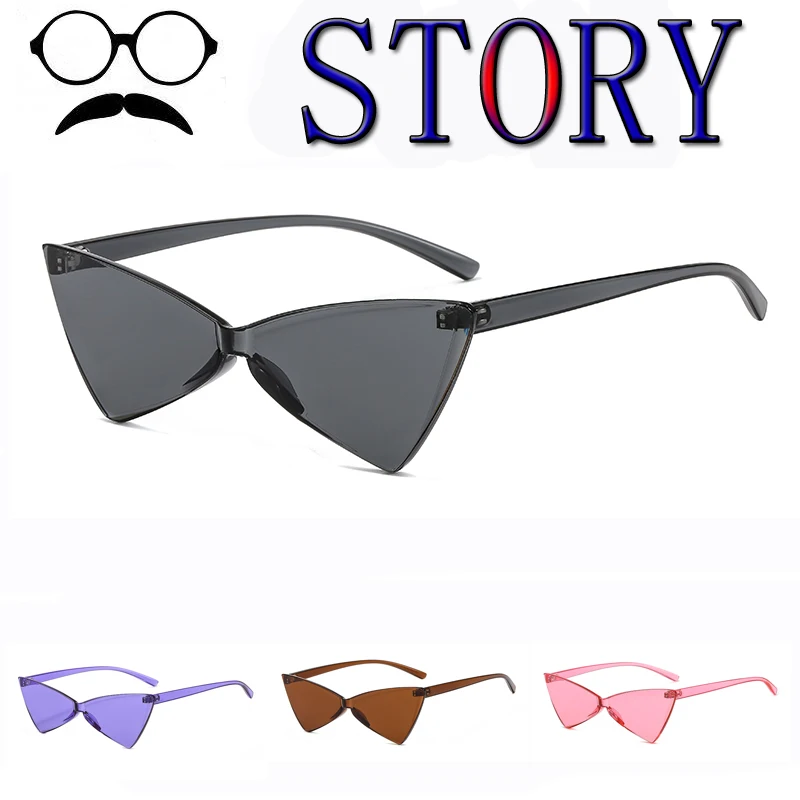 

cat eye glasses Brand Designer Retro Small Triangle transparent Shades sun glasses colorful Black White oculos de sol feminino