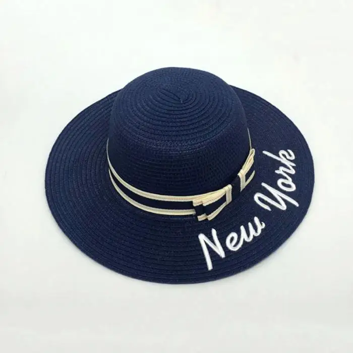 Новые женские летние шляпы Панама лук Sombrero солнце соломенная Складная Шляпа Пляжная кость козырек кепки BN99