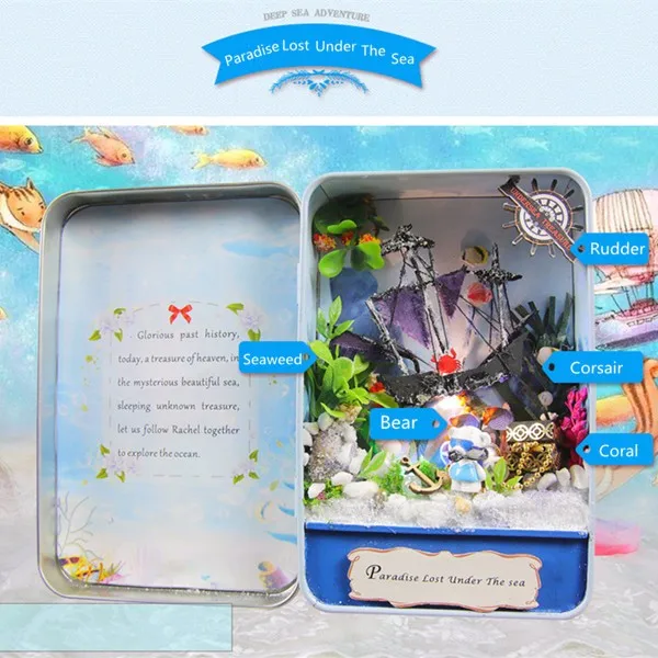 Hoomeda E005 Paradise Lost Under The Sea DIY Dollhouse Kit Box Theater Collectio