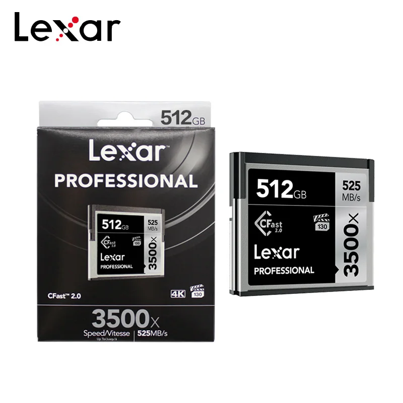 Оригинальная карта Lexar CFast 2,0 3500x CF 64 Гб 128 ГБ 525 МБ/с./с 256 ГБ 512 ГБ VPG-130 карта памяти Compactflash для камеры 4 K Full HD