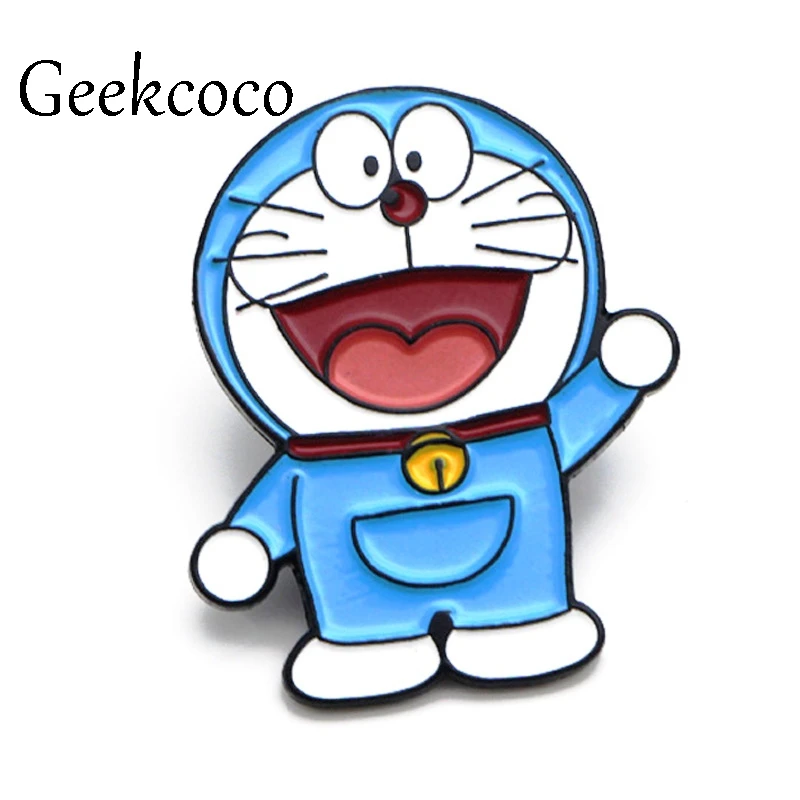 Классический Doraemon цинковый сплав мультфильм шпильки унисекс рубашка Шарм пальто insignia одежда рюкзак, аксессуар медаль-значок Броши J0011