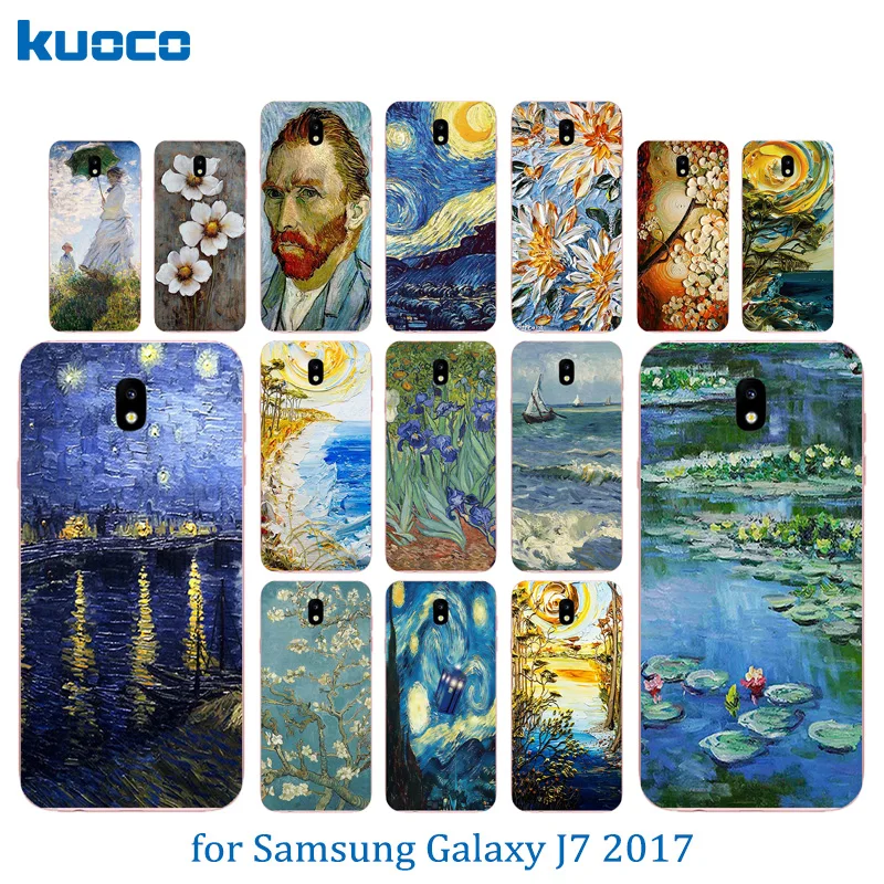 

For Galaxy J7 2017 Case Soft TPU Cover Van Gogh Pattern Fundas for Galaxy EU J730 730 J730F/DS J730FM/DS SM-J730FM Bag