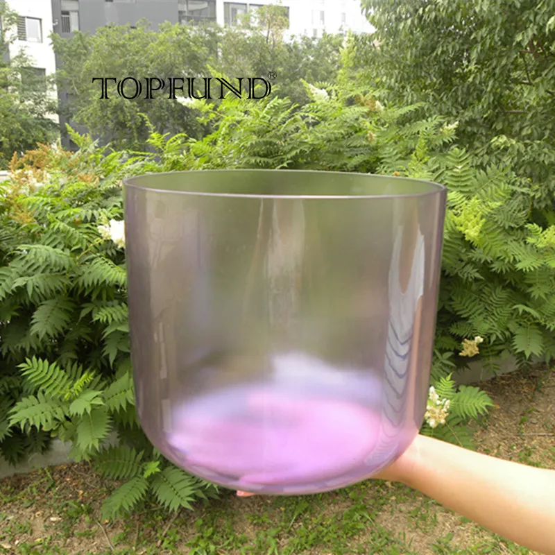 Купить TOPFUND фиолетовый Цветной ясно # Примечание шишковидной Чакра кварцевый Поющая чаша 8 #039; #039;с бесплатной молоток и O кольцо