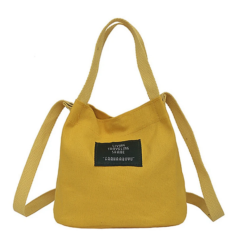 1 шт. Повседневная Холщовая Сумка женская переносная сумка через плечо сумки для покупок многофункциональная многоразовая сумка для покупок - Цвет: Цвет: желтый
