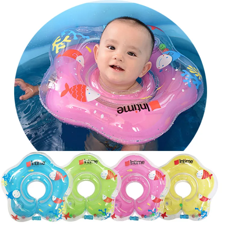 Надувной плечевой ремень для плавания с кольцом младенцев розовый плавающий