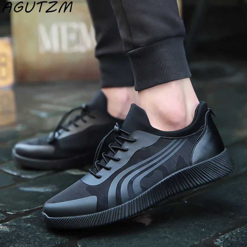 

AGUTZM New Arrival Casual Men's Shoes Elastic Band Breathable Light Plate Shoes Anti-Odor Printed Canvas Shoes Super Soft 39-44