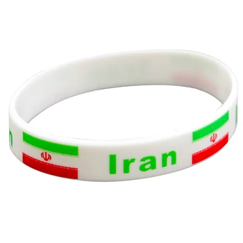 

100pcs Iran flag silicone wristband bracelet free shipping