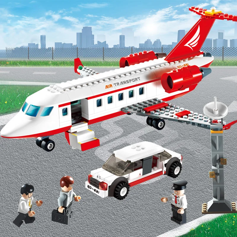 GUDI 334 pcs Airplane Toy Air Bus Model Airplane Building Blocks Sets Model DIY Bricks Classic Boys Toys Compatible With Legoe