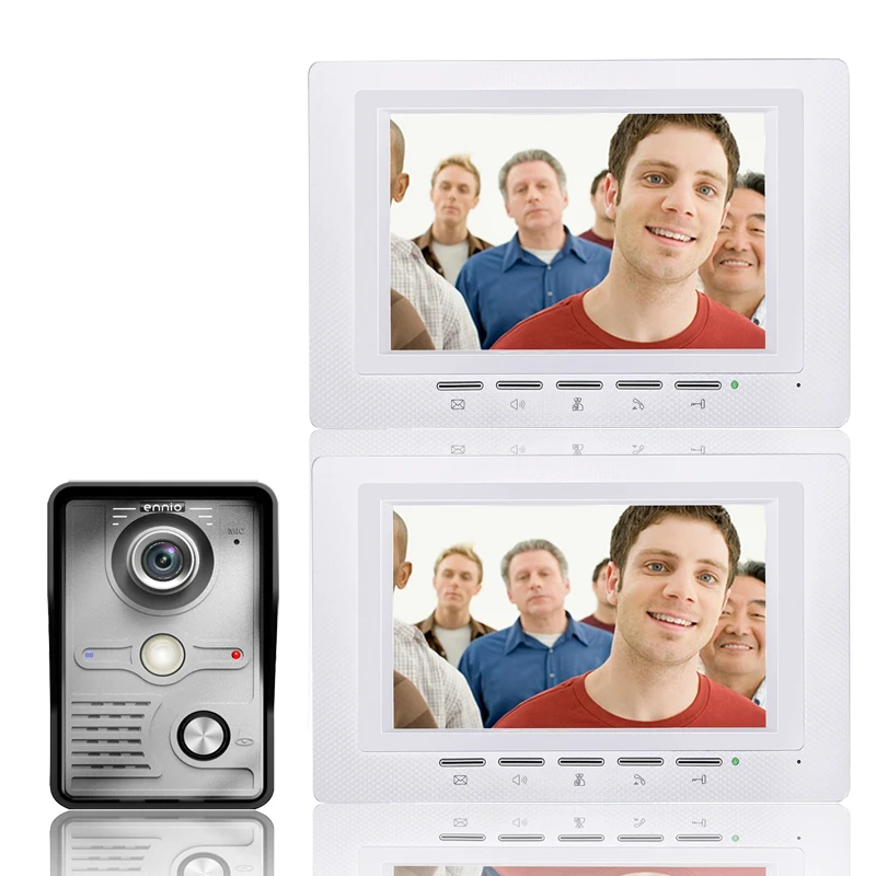 

Mountainone 7" Video Door Phone HD 700TVL 1 IR Night Doorbell Camera and 2 Hands Free Monitor Home Video Intercom Doorbell