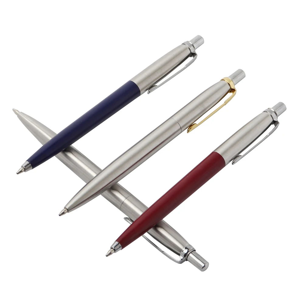 2/6/10/PCS GENKKY Ballpoint Pen Metal Materiall Press Style Ball Pens For School Office Writing Point 0.7mm Ink Color Black Blue|ballpoint pen|metal ballpoint pengift pen - AliExpress