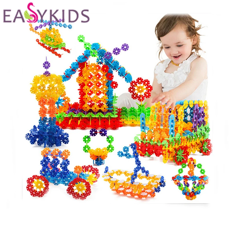 

500PCS Snow Snowflake Building Blocks Toy Baby Early Educational Learning Toys Bricks DIY Assembling Christmas Kids Classic Toys