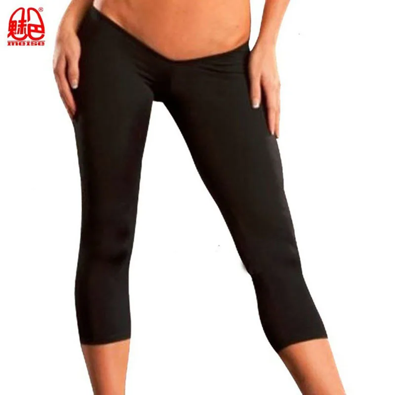 

Hot Sexy Super Low Waist V Crotch Legging Fitness Push Up Leggings Ice Silk Summer Calf-Length Pants Joggers Women Trousers Pant