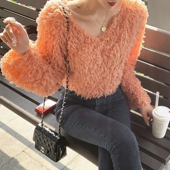

Women Sweaters And Pullovers Rushed Full Poncho Blusas De Inverno Feminina 2019 Spring New Long-sleeved V-neck Sweater Woman