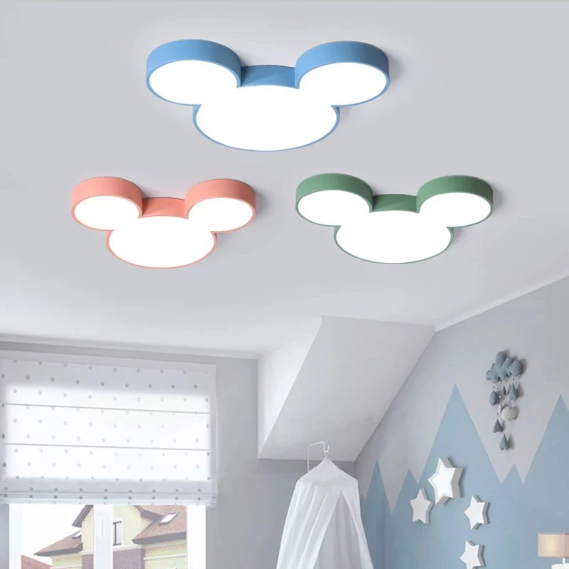 Скандинавский macaron lustre Mickey современный светодиодный потолочный светильник