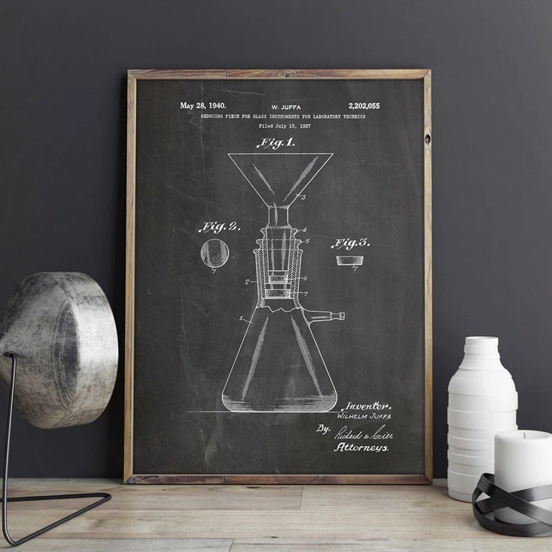 

Test Tubes Patent Prints Chemistry Poster Laboratory Equipment Wall Art Decor Vintage Blueprint Canvas Painting Science Gift
