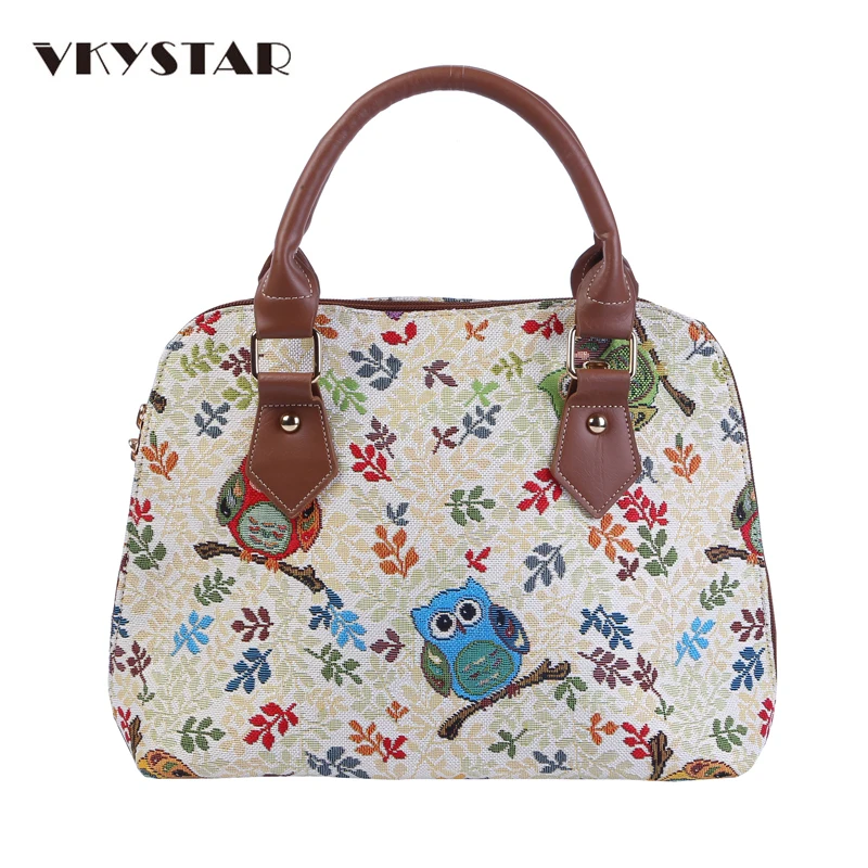 

Vkystar Fashion Shell Women Totes Messenger Bags Owl Print Jacquard Ladies Handbags Style Female Shoulder Bag 601