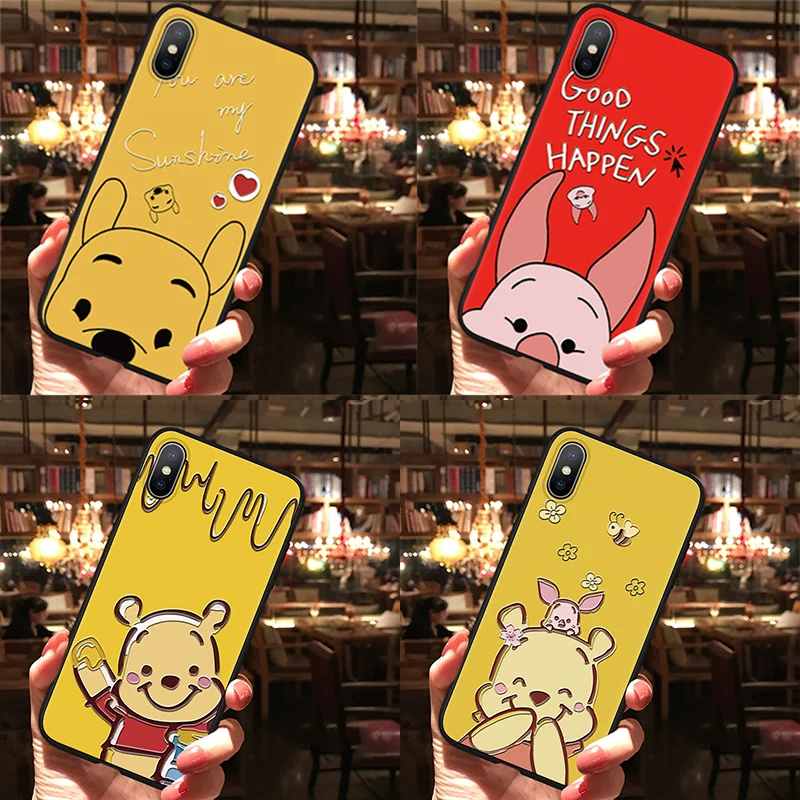 

3D Emboss Bear Matte Case For Huawei P20 Lite Pro For Huawei P30 P9 P10 Mate 20 10 Honor 8X 9 10 Lite Pro P Smart 2019 TPU Cover