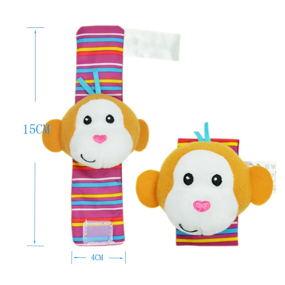 Buy 1 Pair Infants Cartoon Animals Rattle Toys Wrist
