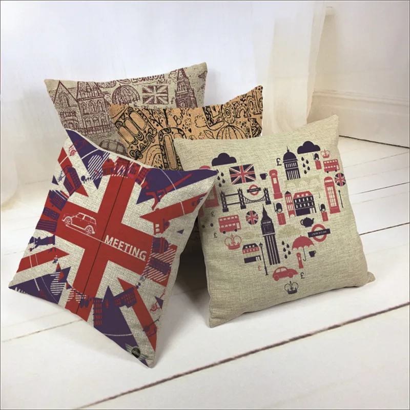 

2015 New Linen View Print Cushion Home Sofa Car Decorative Pillow Decor Pillows