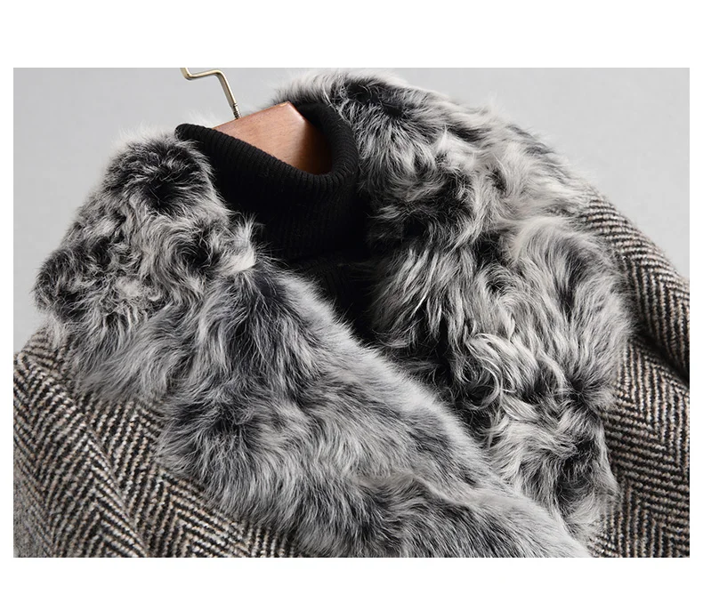 PUDI A18121 Женское зимнее теплое шерстяное пальто с лисьим воротником подкладка из натуральной овечьей шерсти пальто дамское пальто куртка пальто