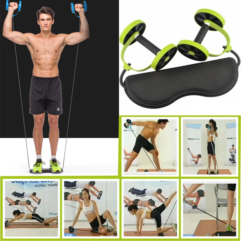 

Sport Multi-functional Fitness Abdominal Dual Wheel Rollers Arm Leg Waist Muscle Trainer for Fitness Exercises Ab Roller