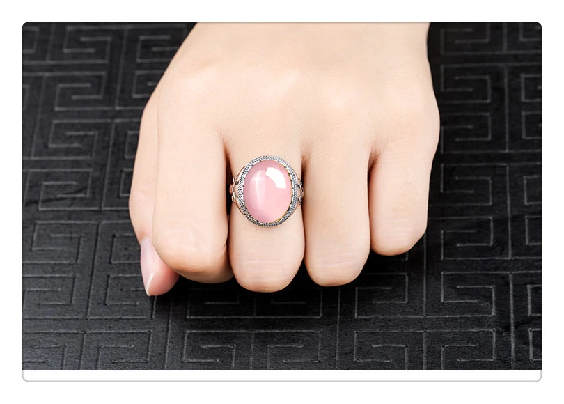Oh My God So beautiful 12*16 мм не поддельные S925 серебро Африка розовый кварц кольца подарок магазин литовский халцедон