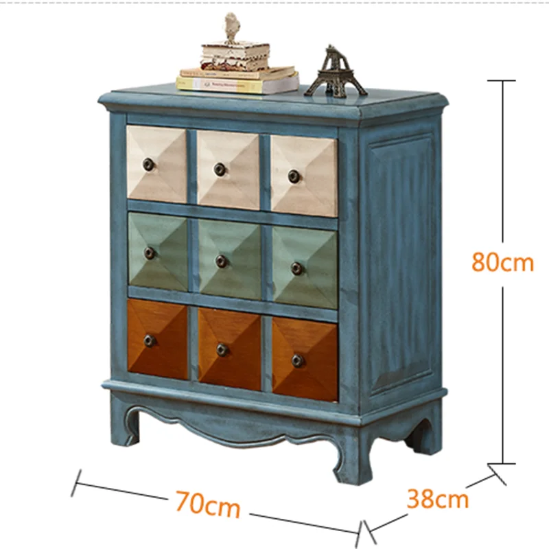 Американский старый комод тумба для спальни Гостиная три комода Средиземноморский шкаф для хранения