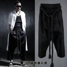 27-44! Для мужчин дышащие льняные брюки личности большие промежности Штаны капри случайные тенденции штаны-шаровары свободные штаны