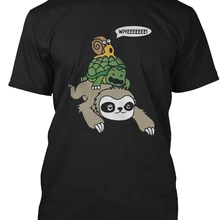 Забавная популярная футболка с изображением Ленивца черепахи и улитки sbz4352