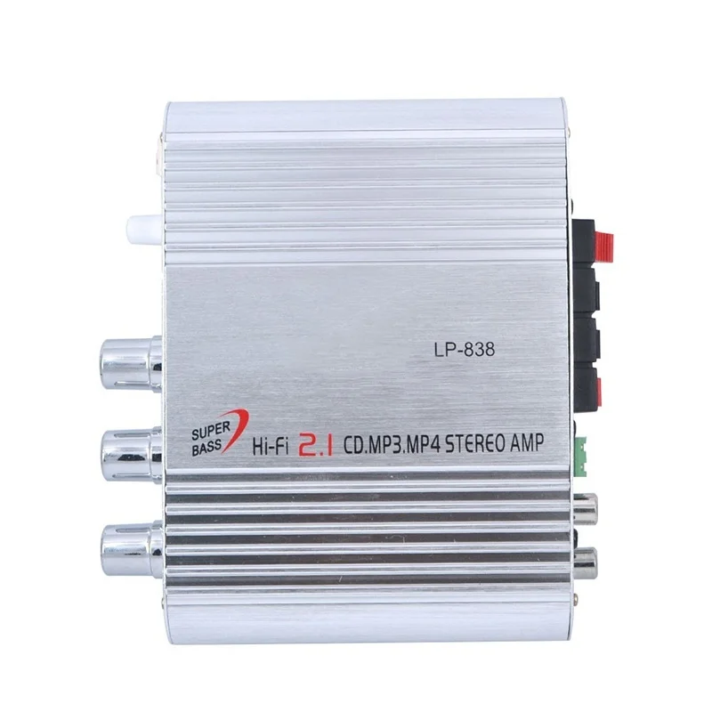 Car Amplifier LP-838 12V Smart Mini Hi-Fi Stereo Audio Amplifier for Home Car Auto MP3 MP4 Stereo Boat Motorcycle