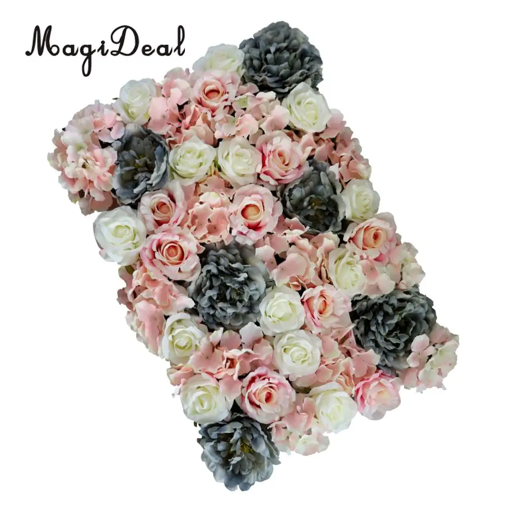Artificial Rose Flower Wall Panels Wedding Anniversary Venue Flower Arrangement DIY Art Decor Photo Backdrops