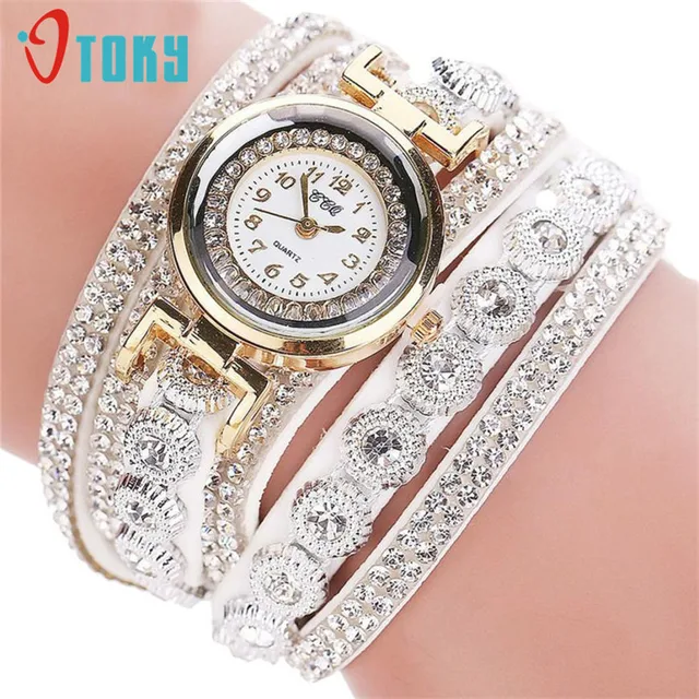 Essential Wristwatch Bangle Bracelet Women Casual AnalogQuartz Rhinestone Watch Essential Wristwatch Bangle Bracelet Women Casual AnalogQuartz Rhinestone Watch