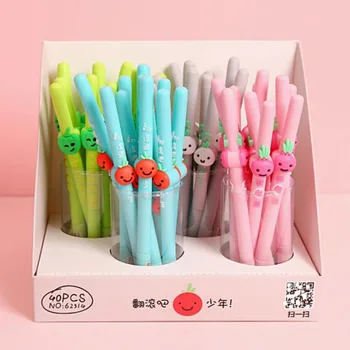 

4 Pcs Kawaii Korean Stationery Cute Pumpkin Strawberry Vegetables Pen Gel Pen School Fashion Office Supplies Kawaii Gift
