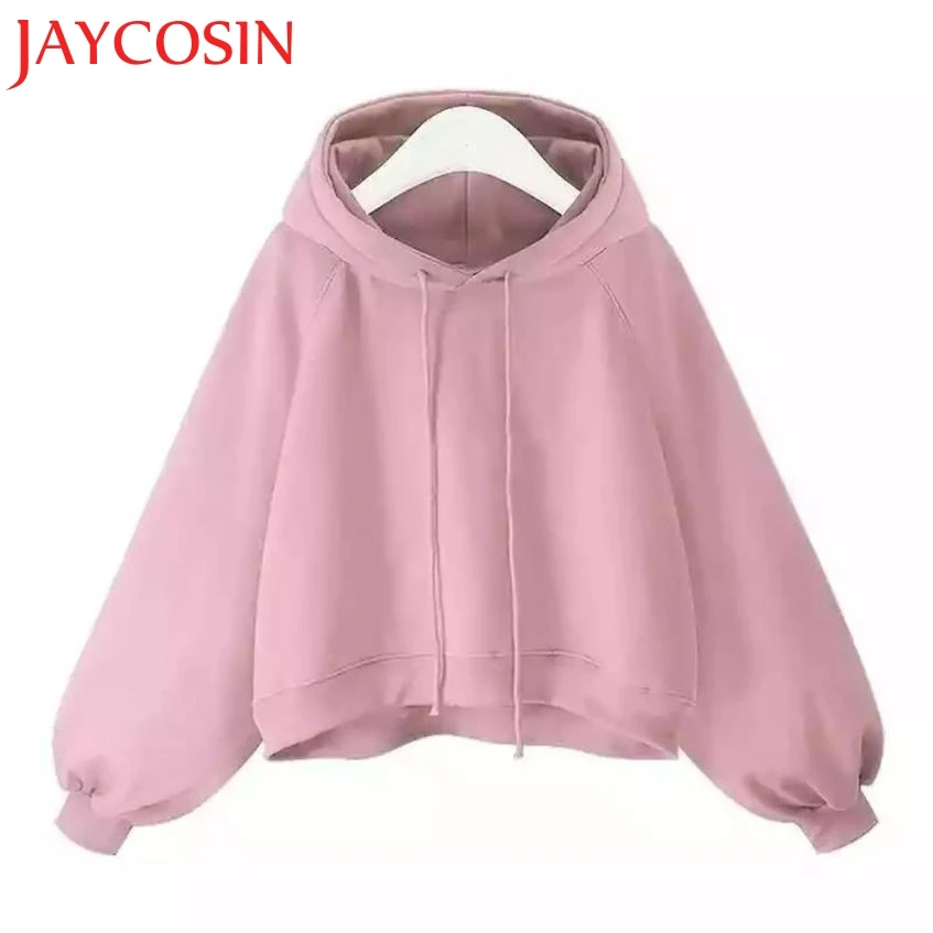 JAYCOSIN 2018 женские свободные тонкие блузки с капюшоном и рукавами фонариками Aug