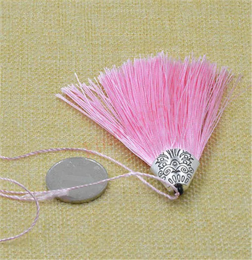Pink x20pcs 20шт х 8 см размер упаковки шелковые кисточки из шелка с бахромой с металлической Кепки для ремесленничество украшения Шторы Подушка закладки декора 18 Цвета - Цвет: Pink x20pcs