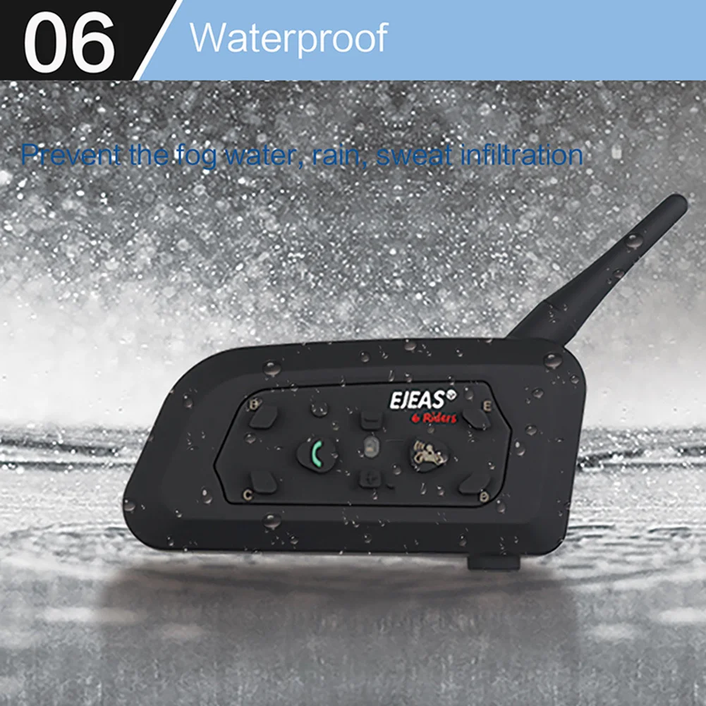 Fodsports 2 шт. V6 Pro Мотоцикл Шлемы-гарнитуры система внутренней связи по Bluetooth, 6 Riders, 1200 м беспроводное переговорное устройство BT переговорные