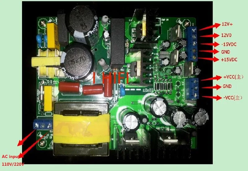 500 W 35 V 40 V 50 V 55 V 60 V 65 V 70 V Цифровая плата питания для усилителя HBP500W AC100V-240V