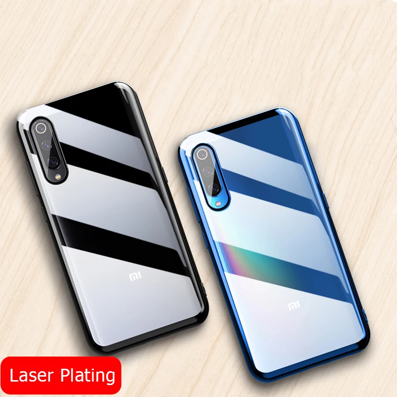 For Xiaomi Mi 9 Case 3D Laser Plating Luxury TPU Soft Clear Cover For Xiaomi Xiomi Mi 9 SE Mi9 Bright Crystal Phone Cases