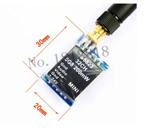 Boscam TS5823 Mini FPV Tx Only 7.3g 5.8Ghz 32Ch 200mW AV Transmitter Module DJI Phantom 2 QAV250