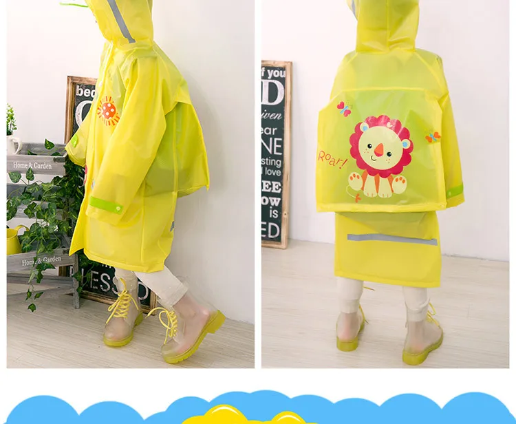 Eva/детский дождевик с рисунком из мультфильма; водонепроницаемая верхняя одежда для дождливой погоды; милое дождевик для мальчиков и девочек; YT015