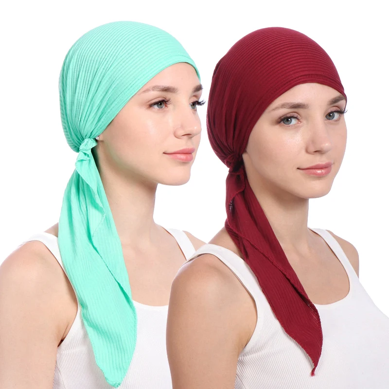 Новые хлопковые одноцветные шапки, шарфы, мусульманские тюрбаны, шапка для женщин, внутренняя шапка под хиджаб, модные женские тюрбанты, шапки