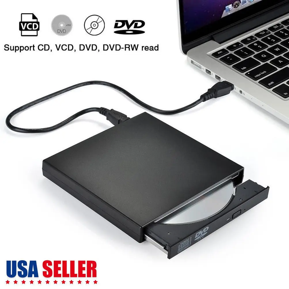 Для ПК Тонкий портативный USB 2,0 Ноутбук USB внешний DVD CD RW диск писатель двухслойный ожог плеер привод AB hdd плееры