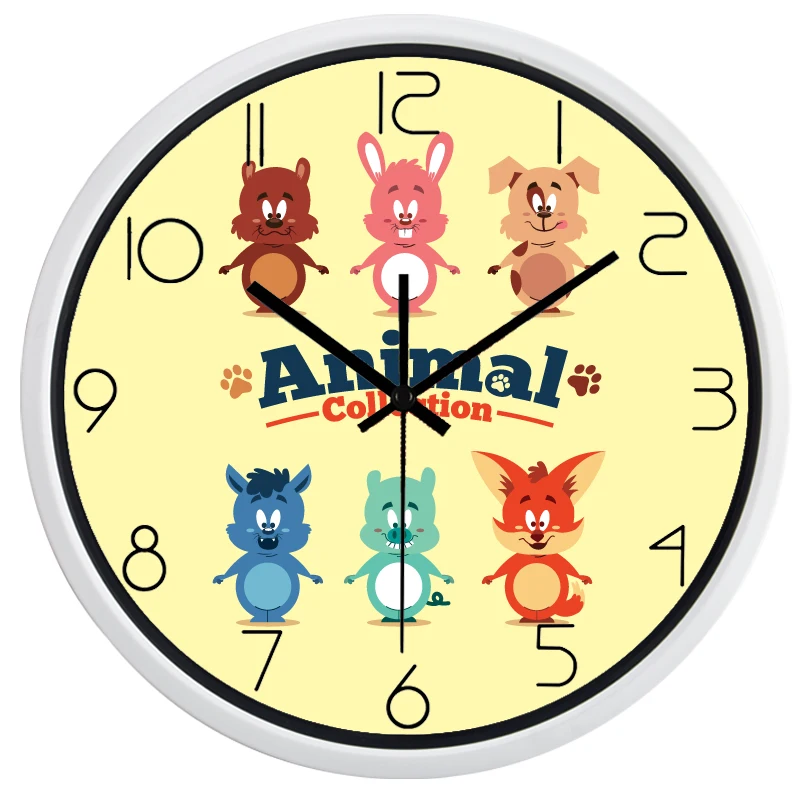Коллекция животных милые настенные часы в виде хомяка для детской комнаты|wall