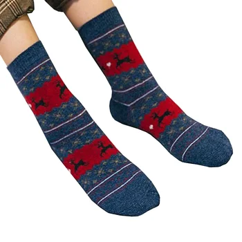 

Long Christmas Deer Pattern Quality Soft Sock Fashion Autumn Winter Keep Warm Print Animal Women's Socks Middle