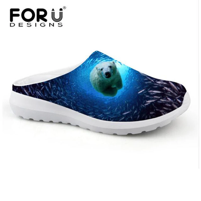 

FORUDESIGNS Animal Home Sandals for Men, Male Summer Adult Indoor Slippers,Dog Print Mens Mesh Clogs Shoes chinelo masculino