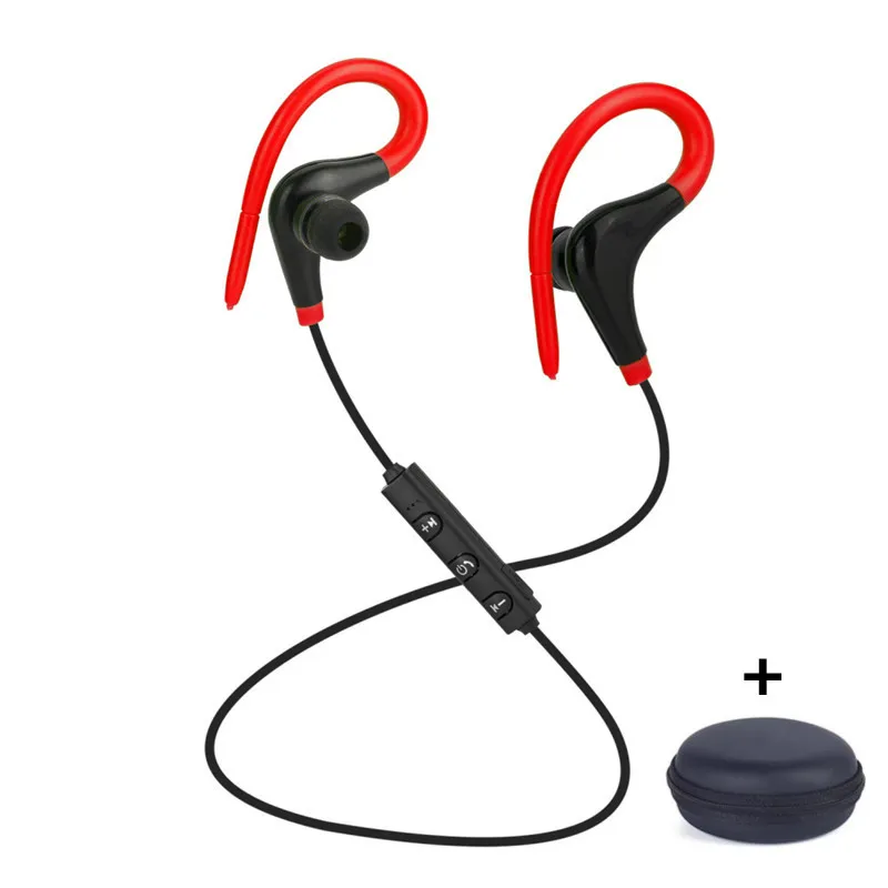 Gutsyman Bluetooth наушники Бизнес Беспроводная гарнитура fone de ouvido ушные наушники-Крючки наушники-вкладыши для всех смарт-устройств - Цвет: Red With Bag