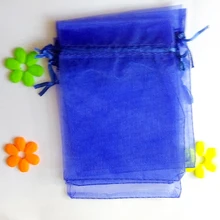 200 шт 25*35 см ярко-синяя Органза Подарочная сумка Стенд для ювелирных украшений Сумки на шнурке сумка для браслетов/ожерелья Мини сумка из пряжи