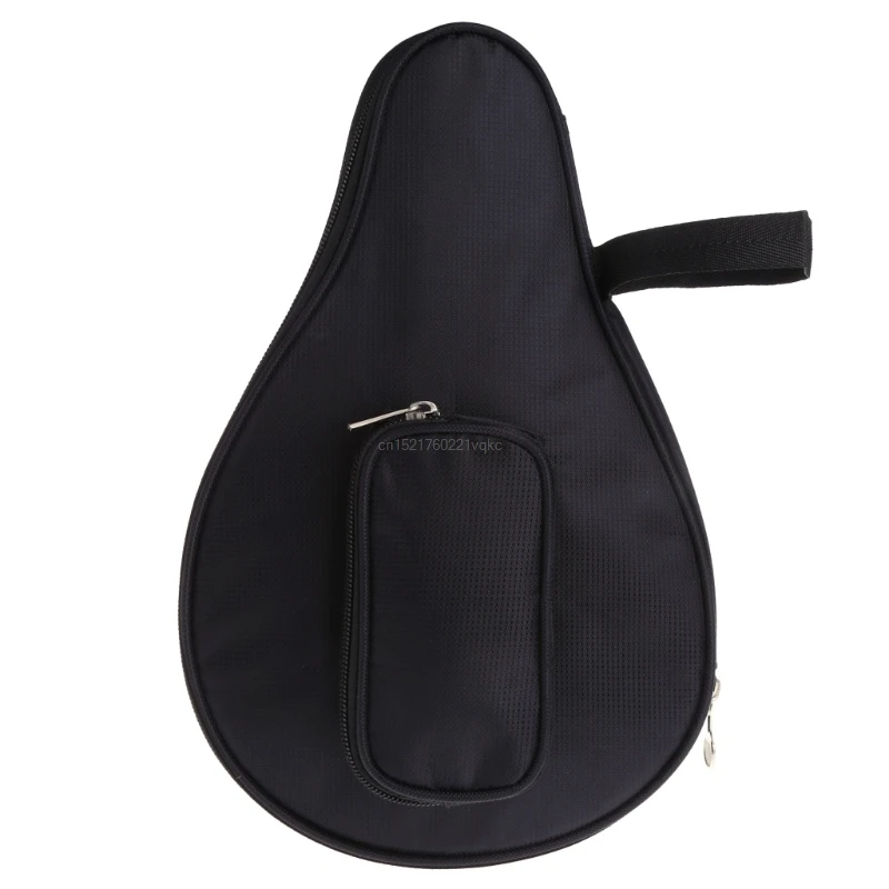 

Waterproof Black Table Tennis Racket Bag PingPong Paddle Bat Case w/ Ball Pouch