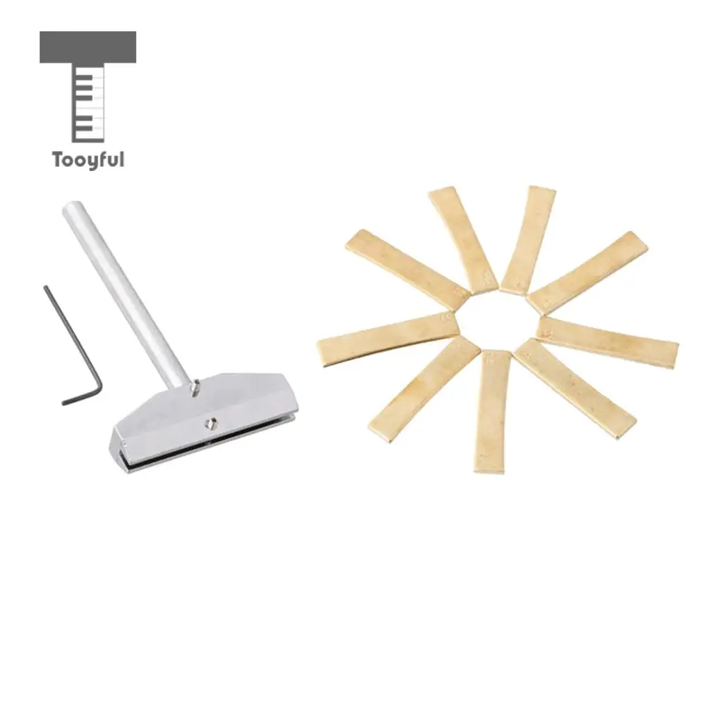 Guitar Repair Tool Set 9pcs Brass Fingerboard Fretboard Press Caul Insert+L Shaped Wrench