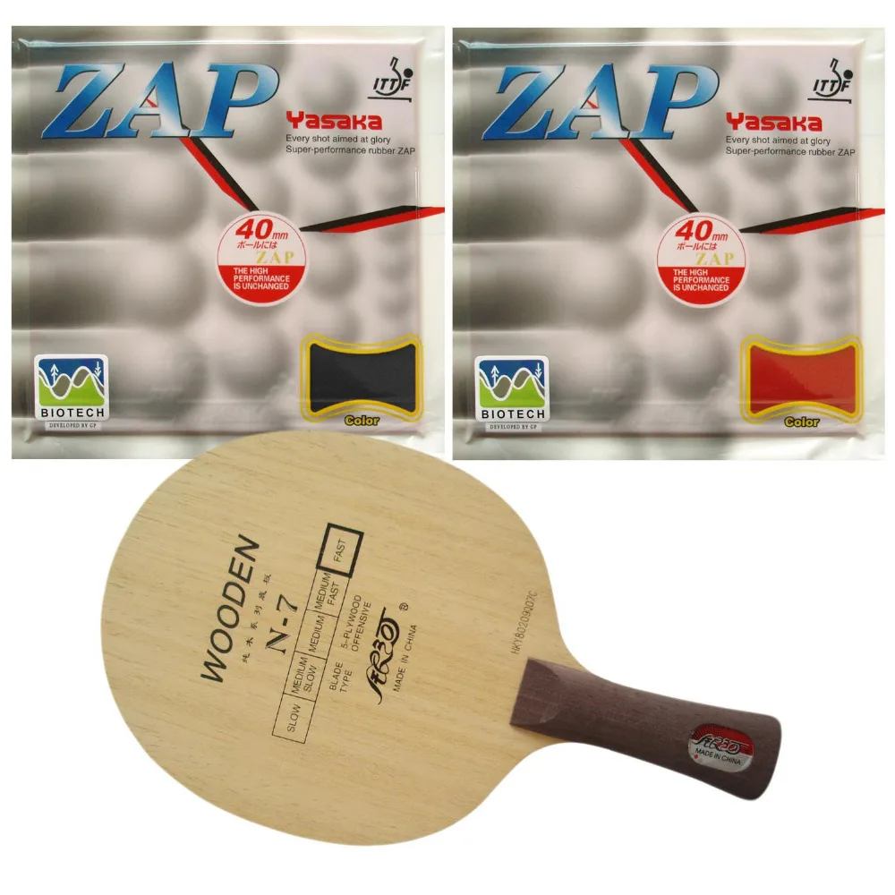 

Pro Table Tennis PingPong Combo Racket Galaxy YINHE N-7 with 2x Yasaka ZAP 40mm BIOTECH H36-38 NO ITTF Rubbers